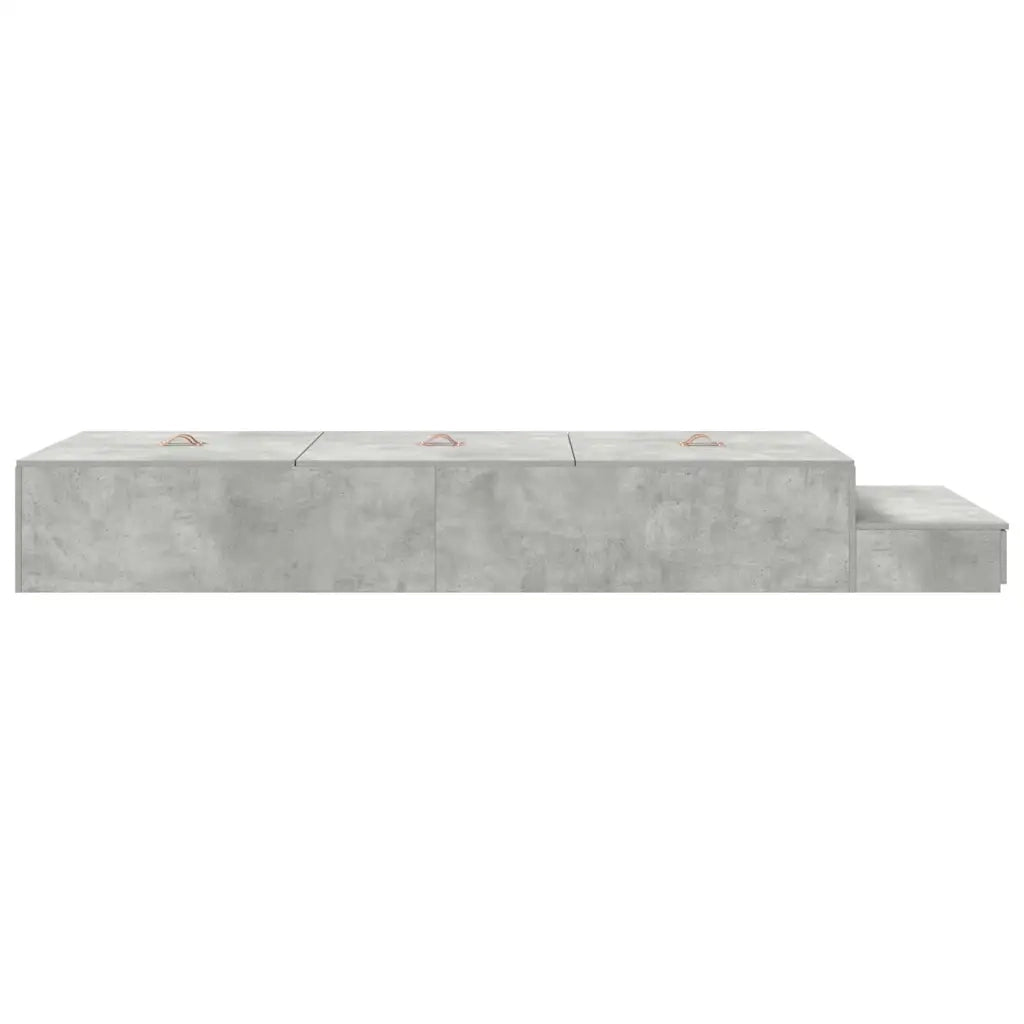 Struttura letto con contenitore con porta Grigio cemento 90 cm 3335608