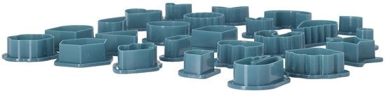 Set di punzoni in polimero per creare gioielli - 142 pezzi, set di punzoni in polimero blu scuro, attrezzi per taglio in plastica, kit per creare orecchini, regalo