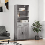 Credenza-Buffet-Armadio da cucina Grigio Sonoma 69,5x34x180 cm in Legno Multistrato 927200