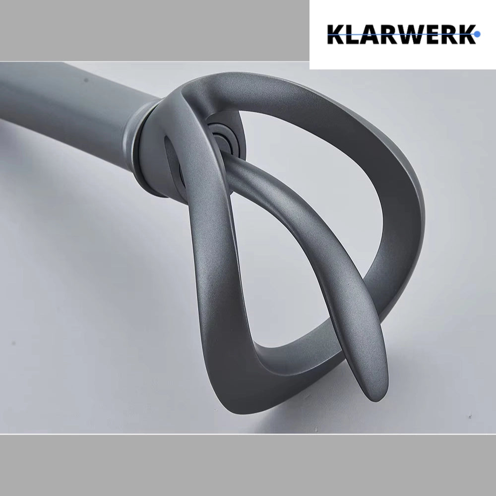 NAVIS |Rubinetto a cascata design bagno rubinetto bagno alto grigio titanio|Elegante  in acciaio inossidabile  per lavelli alti|miscelatore 2 attacchi