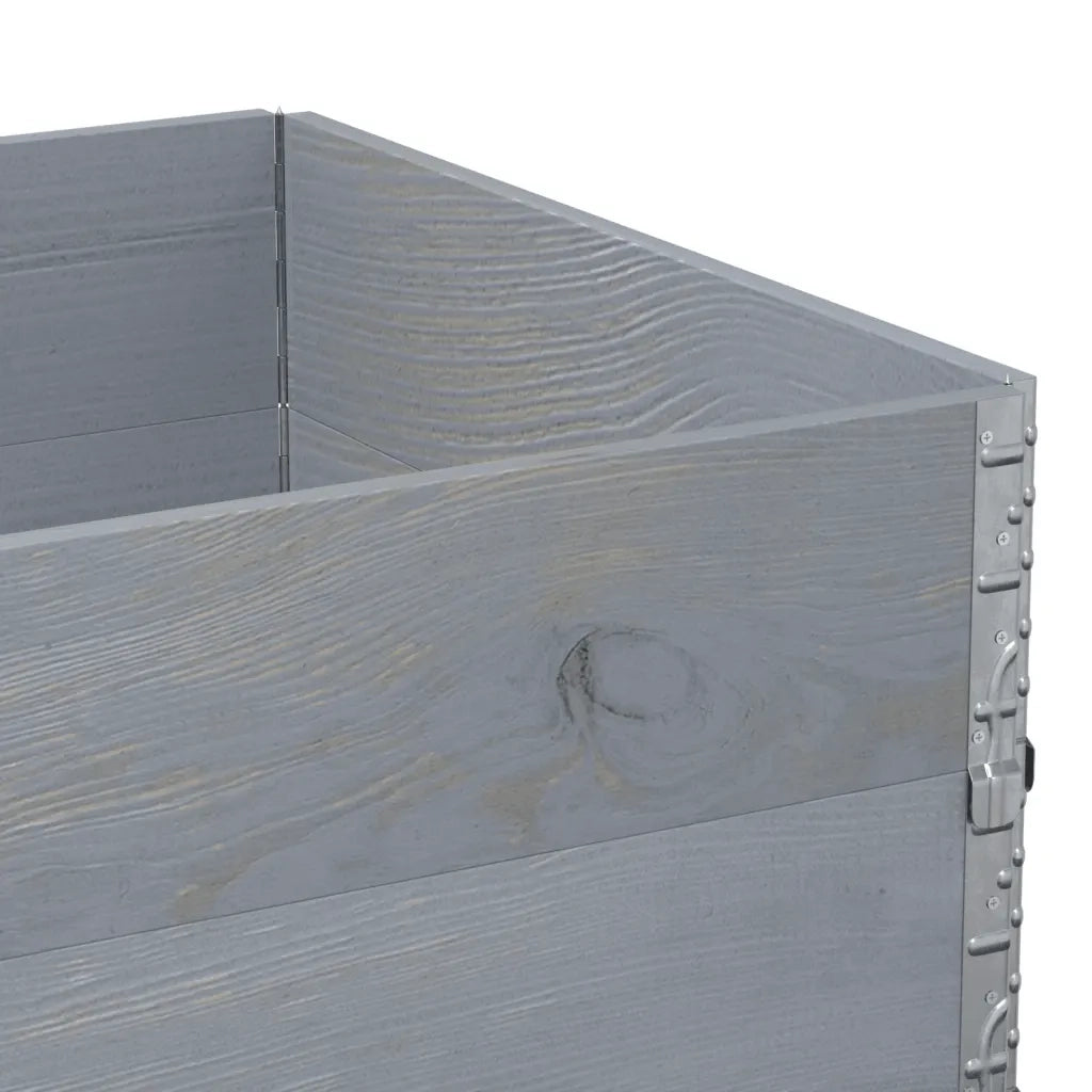 Paretali per Pallet 2pz Grigi 120x80cm Legno Massello di Pino
