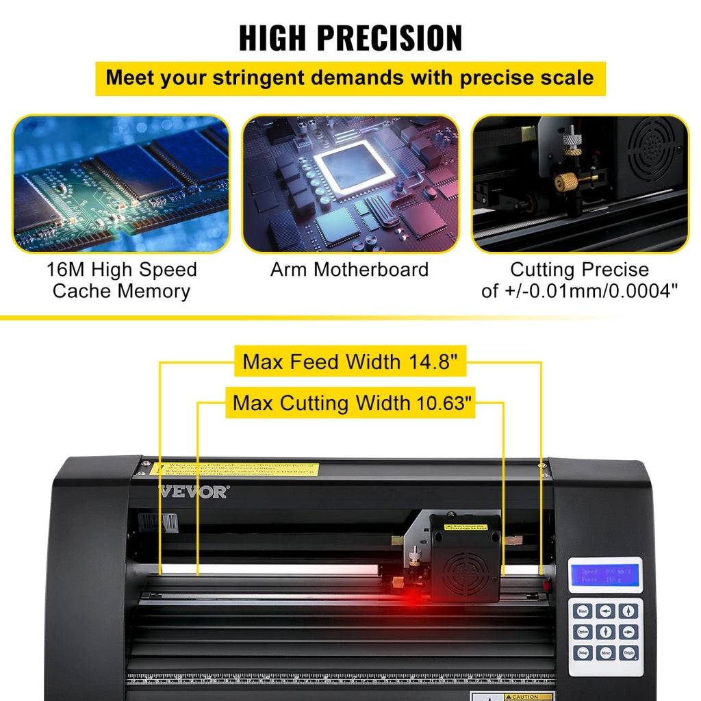 Plotter da Taglio Vinile 375 mm KH-375A 95W con Luce Guida a LED e Software Signmaster per Fai da Te e Insegne