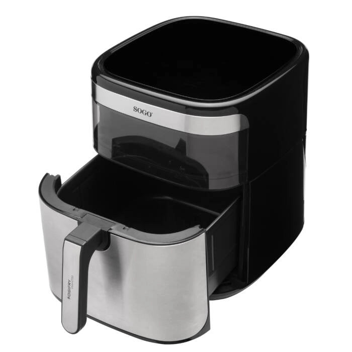 Friggitrice ad aria 10L 1700W con finestra e 10 programmi, controllo touch temperatura 80-200°C e cestello ceramico - Sogo