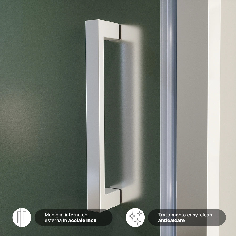 Box doccia 80x90 cm con apertura a battente vetro 6mm opaco h195 cm | Aruba