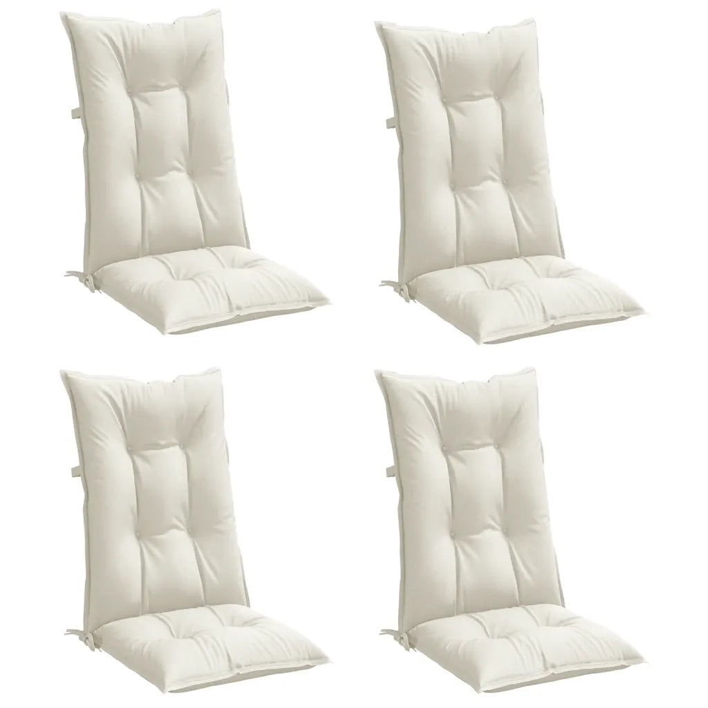 Cuscini Sedia Schiena Alta 4 Crema MÃ©lange 120x50x7 Tessuto