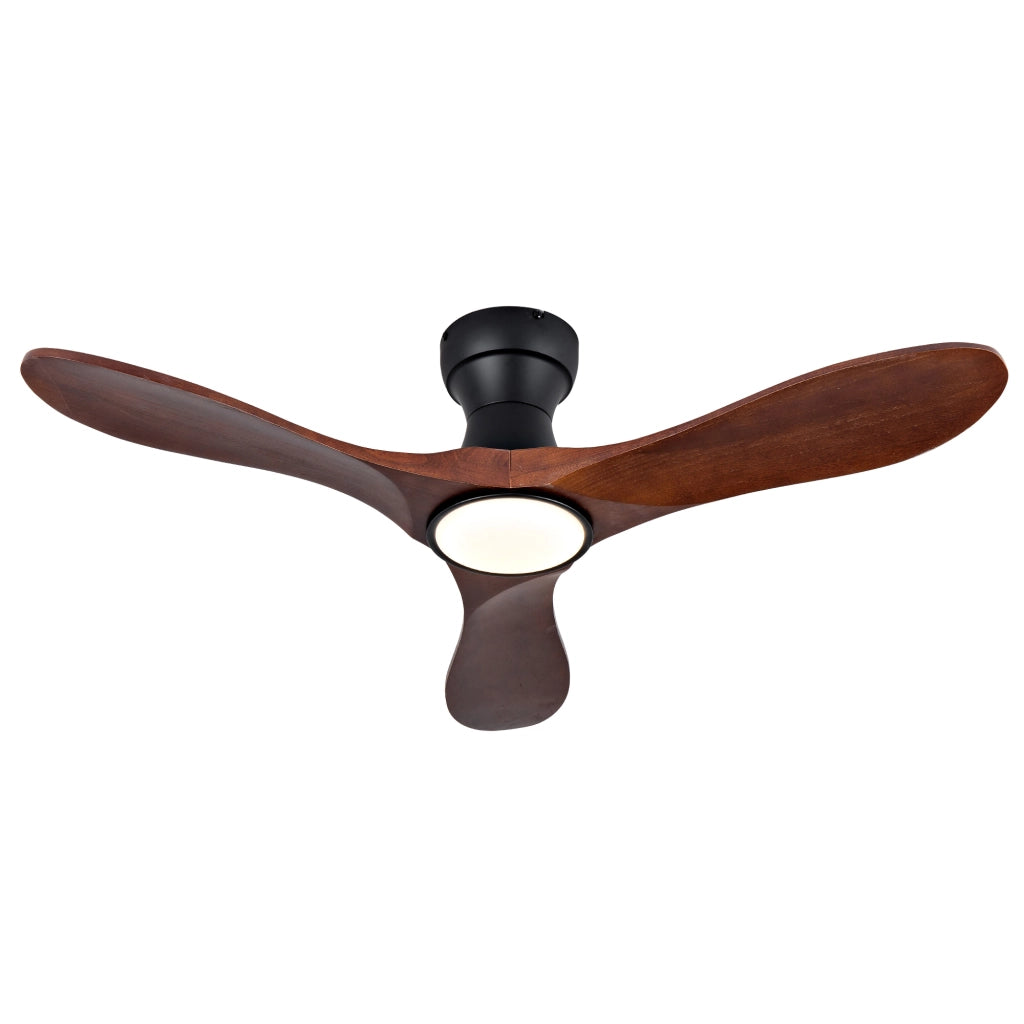 Ventilatore da soffitto 42 pollici con LED regolabile; telecomando e pale in legno scuro