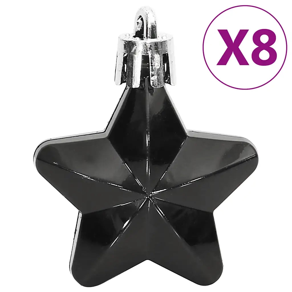 Set Palline di Natale 111 pz-Decorazioni natalizie Nero in Polistirene