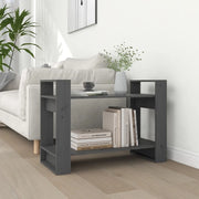 Libreria/Divisorio Grigio 80x35x56,5 cm Legno Massello di Pino