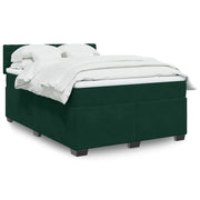 vidaXL Giroletto a Molle con Materasso Verde Scuro 140x190 cm Velluto