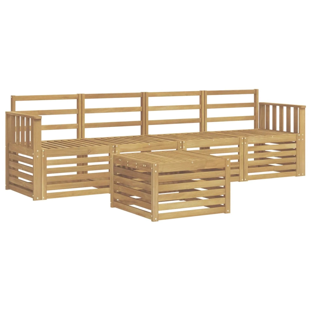 Set di divani da esterno 5 pcs Bianco Legno di Acacia Massello 3391344