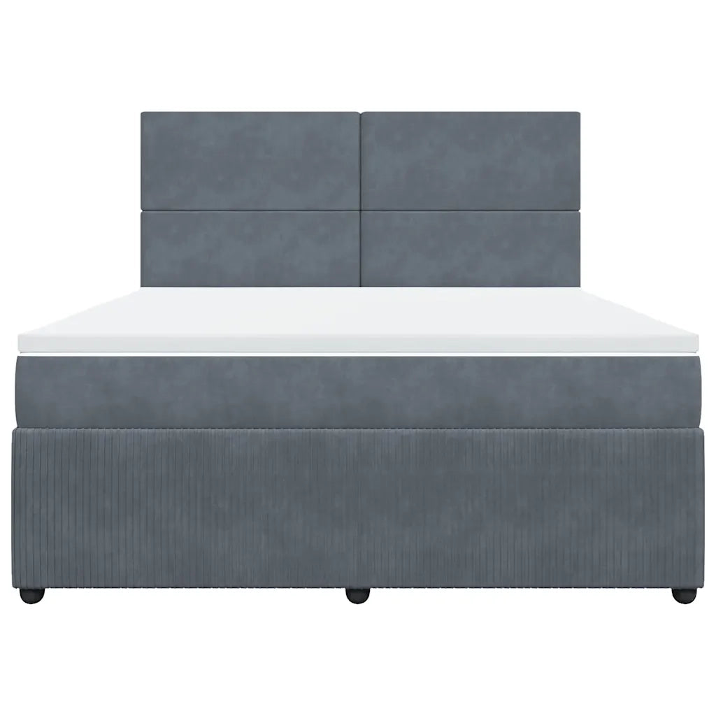 Giroletto a Molle con Materasso Grigio Scuro 180x200 cm Velluto 3292401