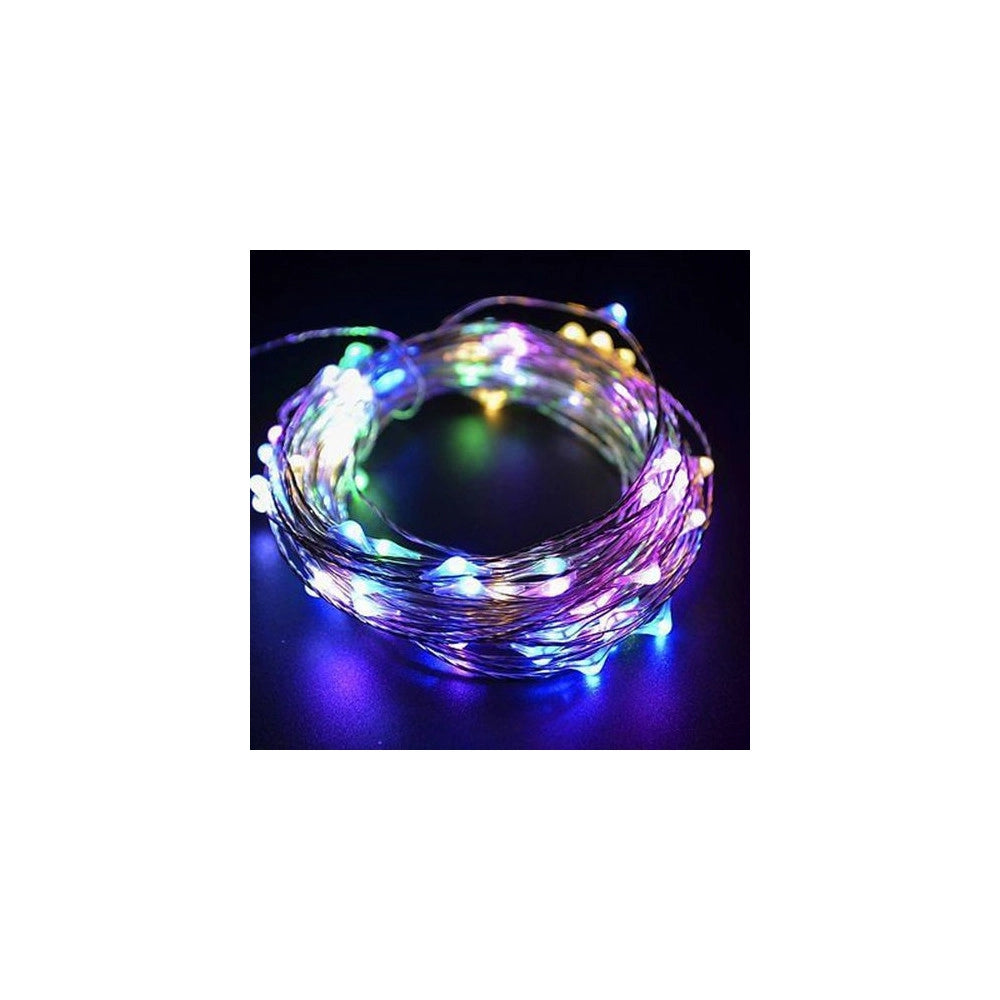 Trade Shop - Striscia 3 Metri Strip Led Bobina Flessibile A Batterie Filo Di Rame Luce - -rgb      -