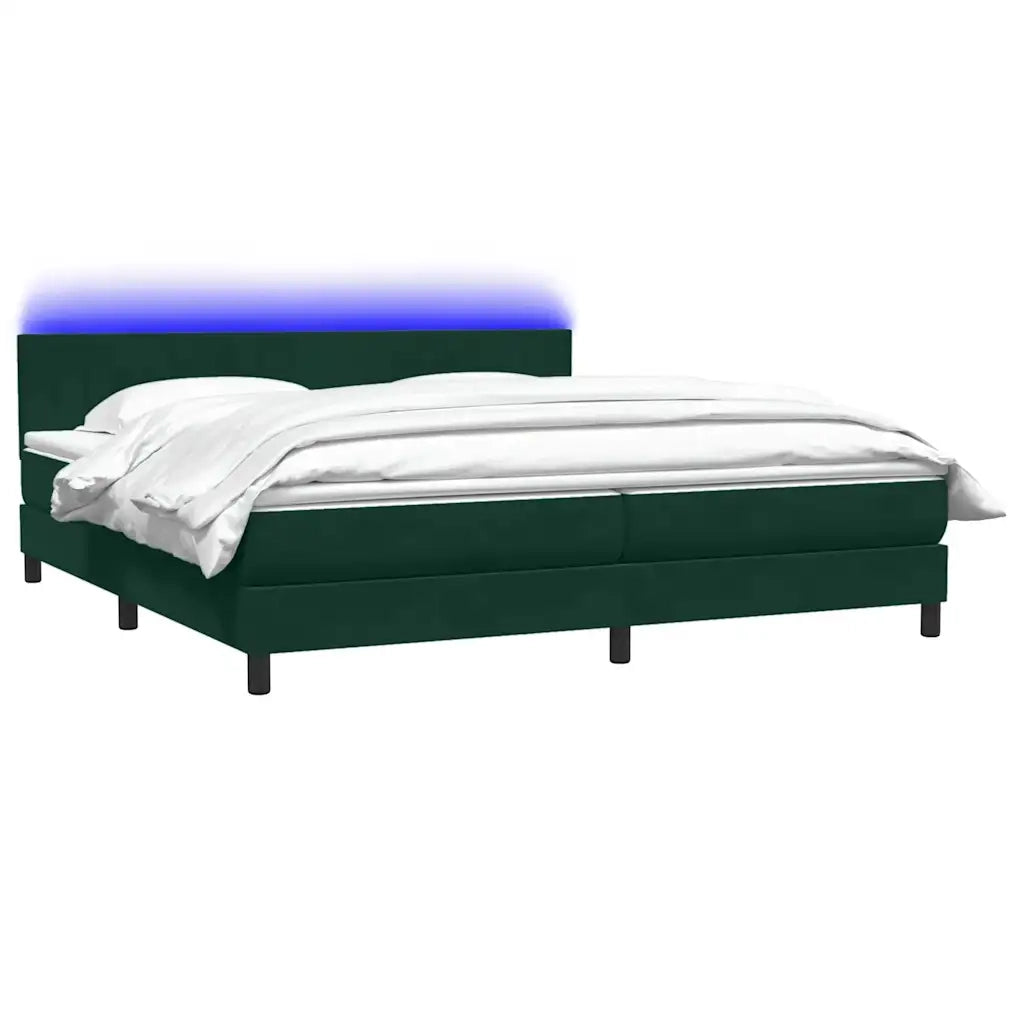 Giroletto a Molle con Materasso Verde Scuro 180x220 cm Velluto