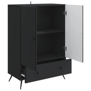 Credenza | Madia | Buffet da pranzo | Armadio da pranzo Nero 66 x 34,5 x 95 cm Legno ingegnerizzato