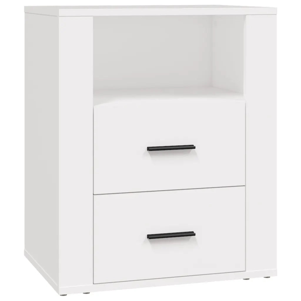 Comodino Bianco 50x36x60 cm in Legno Ingegnerizzato 816728