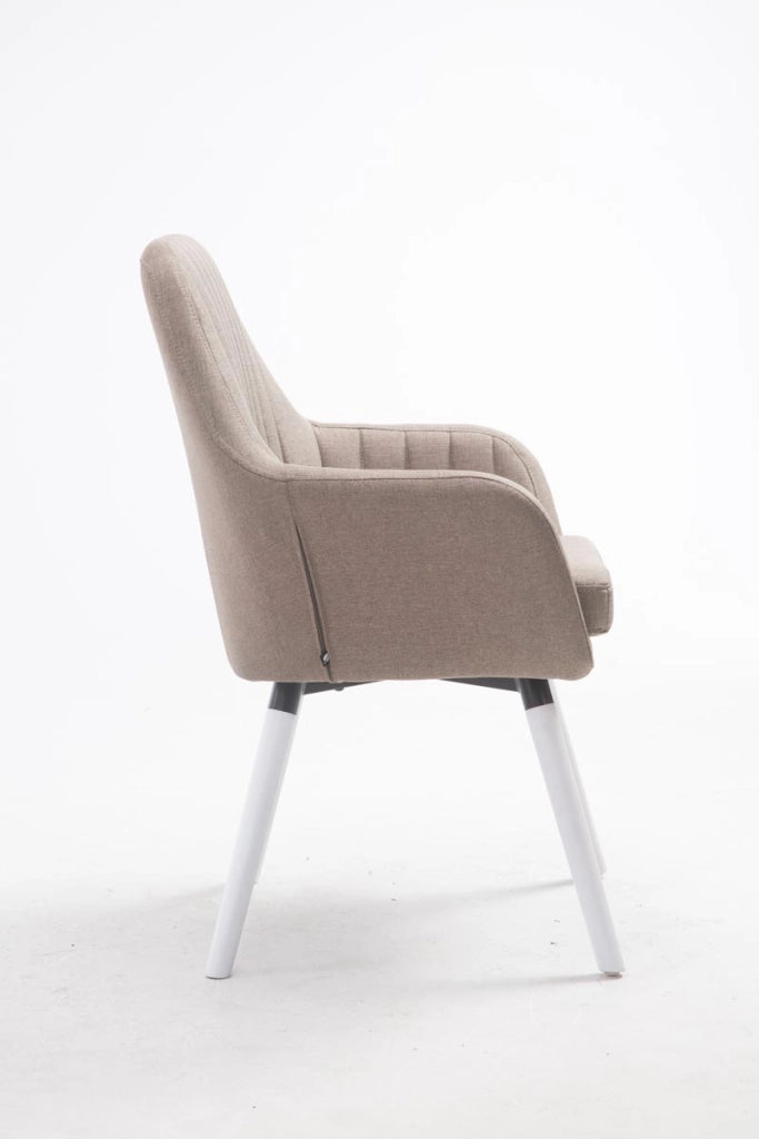 Poltroncina Florian in tessuto Tortora,bianco
