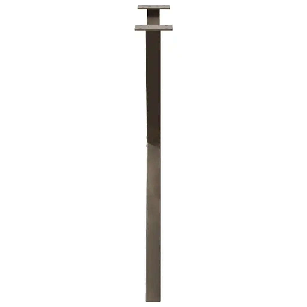 Gambe per tavolo da pranzo a forma di X 2 pz in acciaio naturale 80x(72-73) cm 4012923