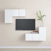 Set Mobili TV 4 pz Bianco in Truciolato cod mxl 33895