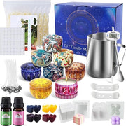 Kit per creazione candele - Kit per creare candele con istruzioni, set di candele DIY comprende 8 contenitori di candela, 80 stoppini e altri accessori, adatto per adulti
