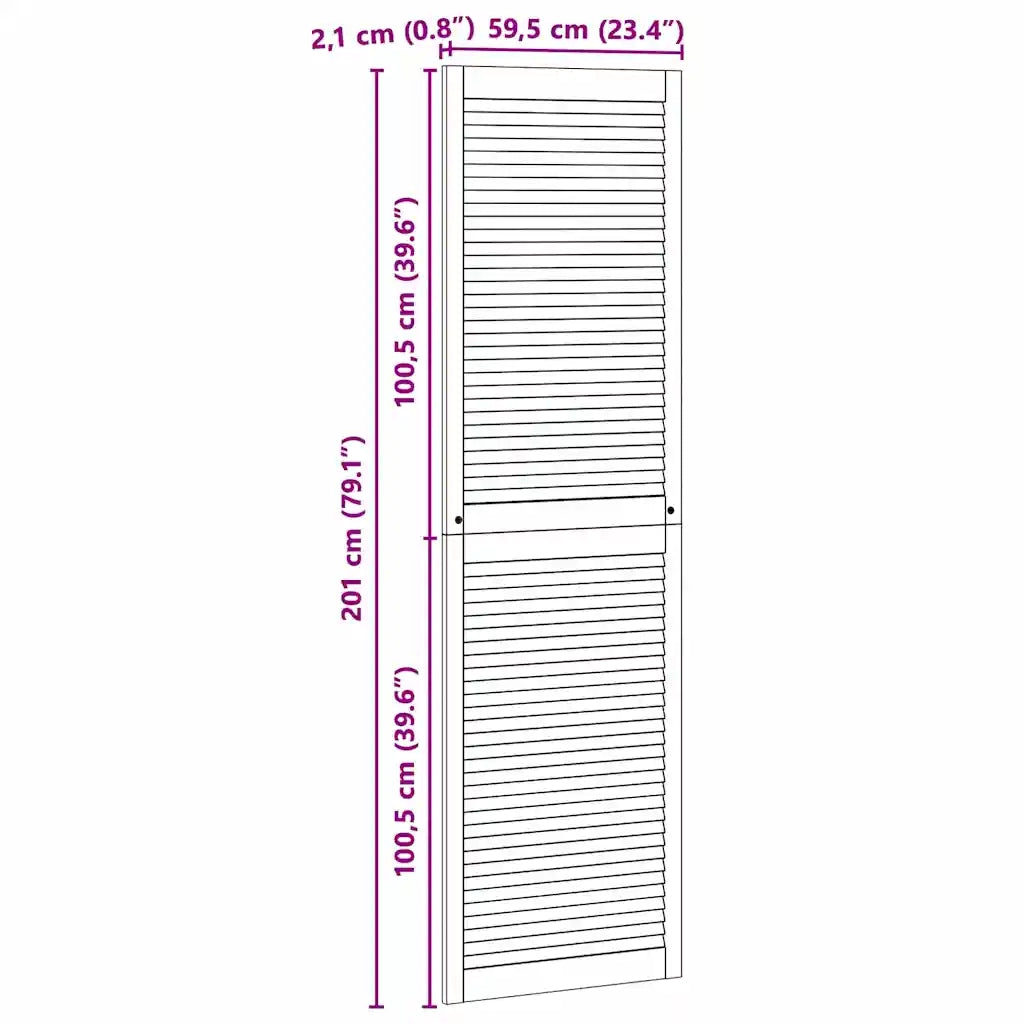 vidaXL Porte per Armadi con porta 4 pcs Marrone 201 x 59.5 x 2.1 cm