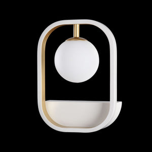 Lampada da parete Modern in Metallo Avola Bianco con Oro