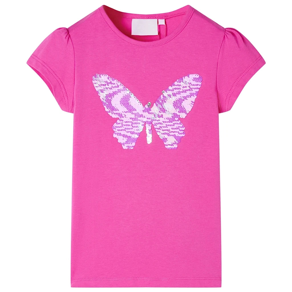 Maglietta da Bambina Maniche Aletta Rosa Scuro 104cod mxl 133300