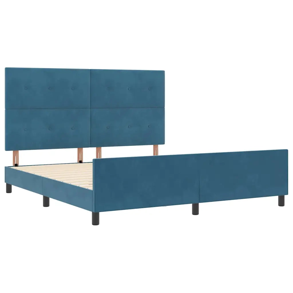 Letto a molle con testiera Blu Scuro 180 x 200 cm Velluto 3344961