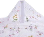 Tessuto a rete 130 × 180 cm - Disegno di fiori per broderia - Tulle - Abito da sposa - Sartoria fai-da-te - Decorazione romantica per la casa