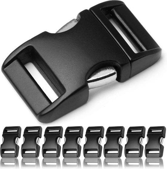Set di chiusura metallica Alumaxx da 8 3/4" - chiusura per cinture Paracord e altro - nero scuro