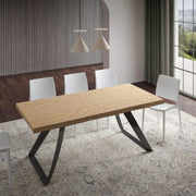 Tavolo allungabile 200/250x90 cm Tabira rovere scortecciato gambe antracite