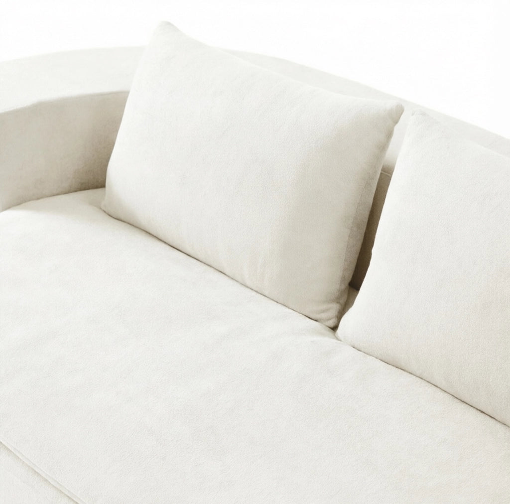 Divano letto pieghevole 3 in 1 in flanella; bianco sporco