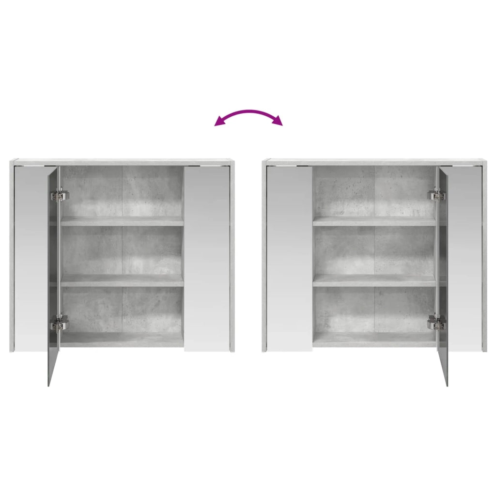 Mobiletto per specchio da bagno Grigio cemento