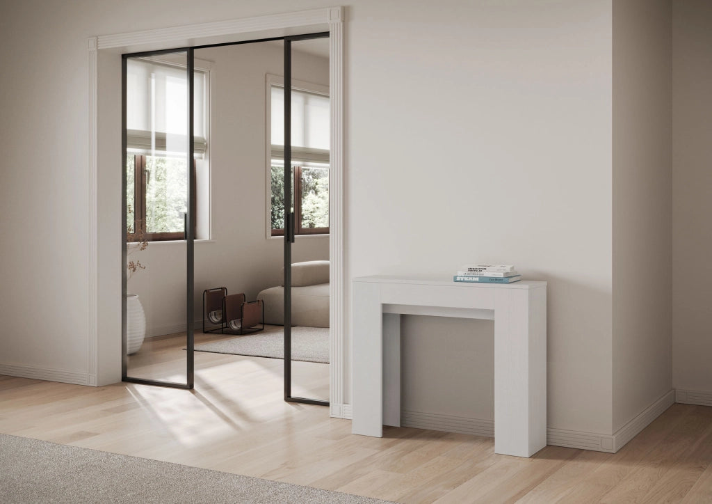 Consolle allungabile 90x25/181 cm Slyx Bianco Frassino