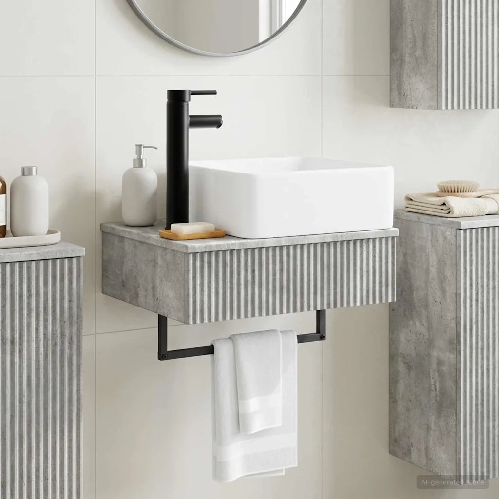 Lavabo da Parete Grigio Cemento 50 x 41 x 39 cm 890191