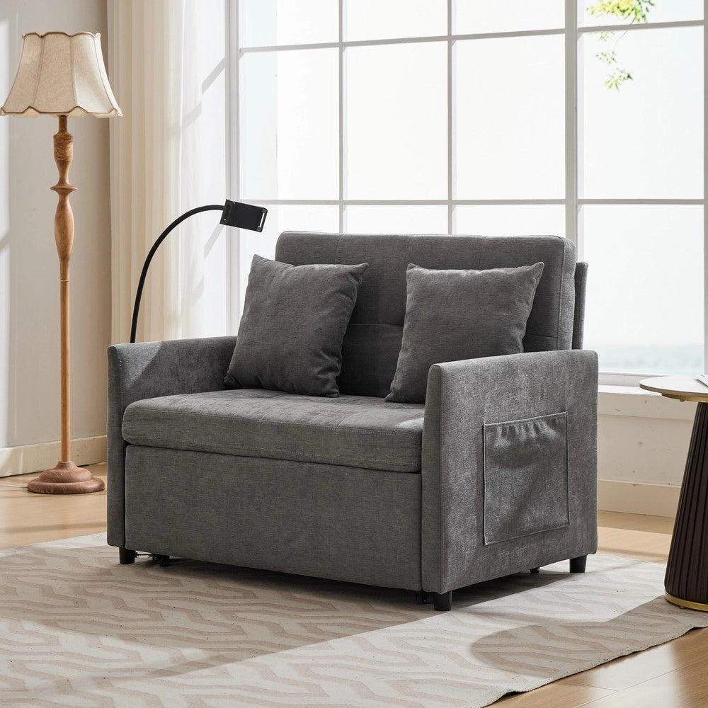Divano letto singolo ¨C Minimal ¨C tessuto grigio 90x200cm