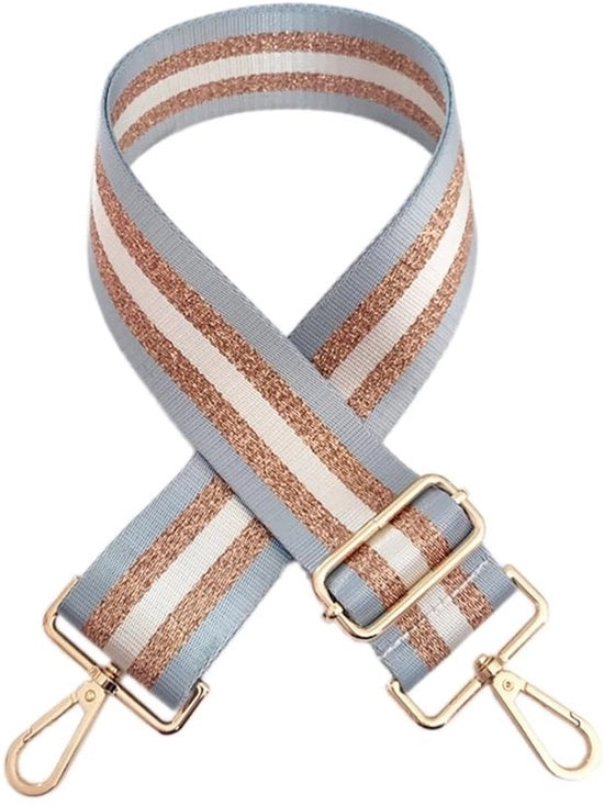 Cintura regolabile 72-130 cm - Riempimento nylon - 5 cm di larghezza - Cinturone per donne - Cinturone per borse - Blu chiaro - Cinturone con cintura regolabile