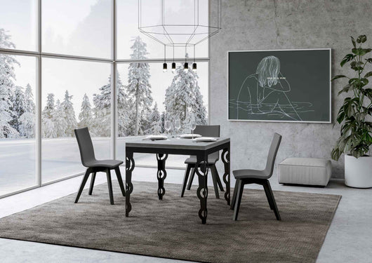 Tavolo Allungabile 90-180x90x80/78 cm Karamay Libra Cemento