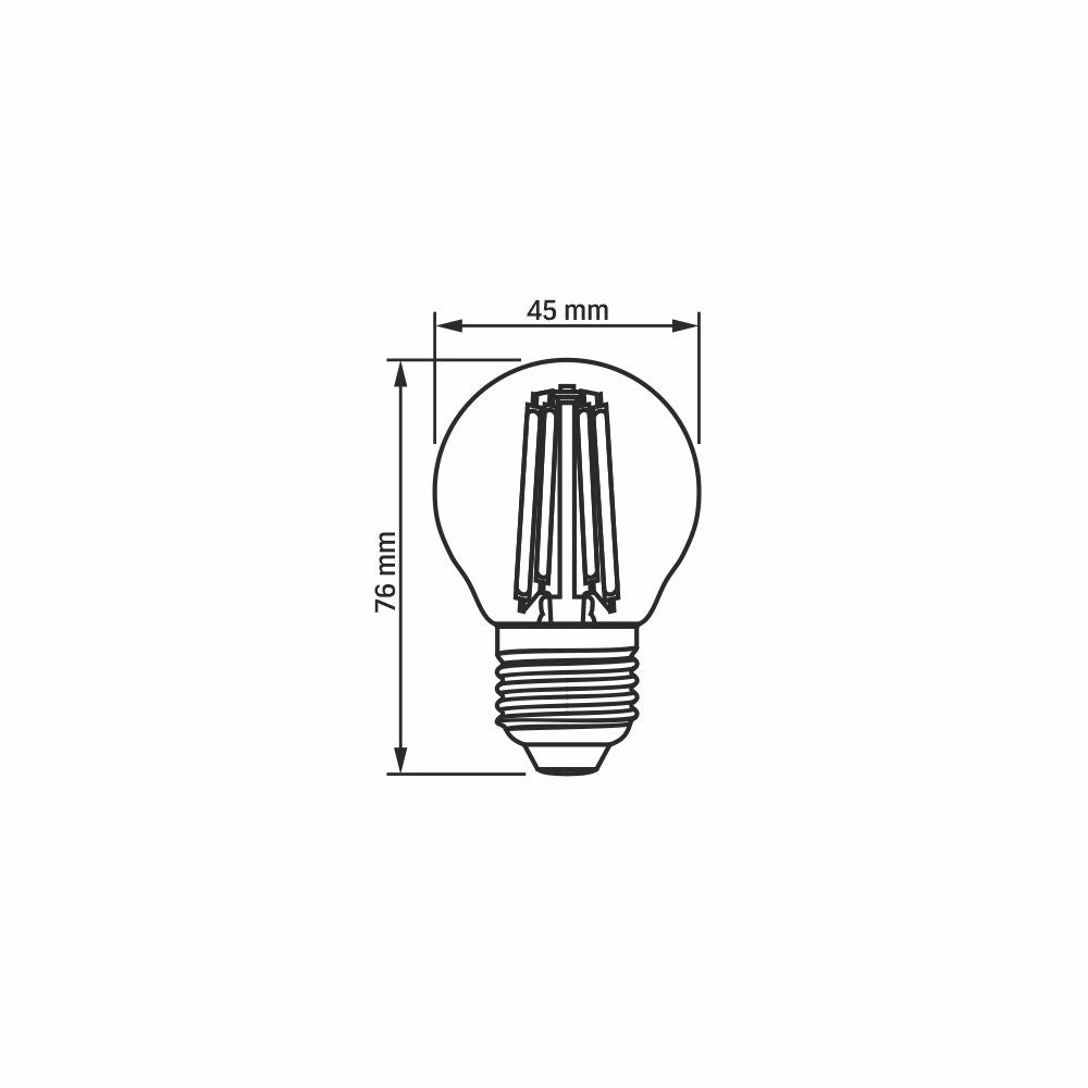 Lampadina LED Filamento G45 ambra 6W E27 680lm 2200K Videx