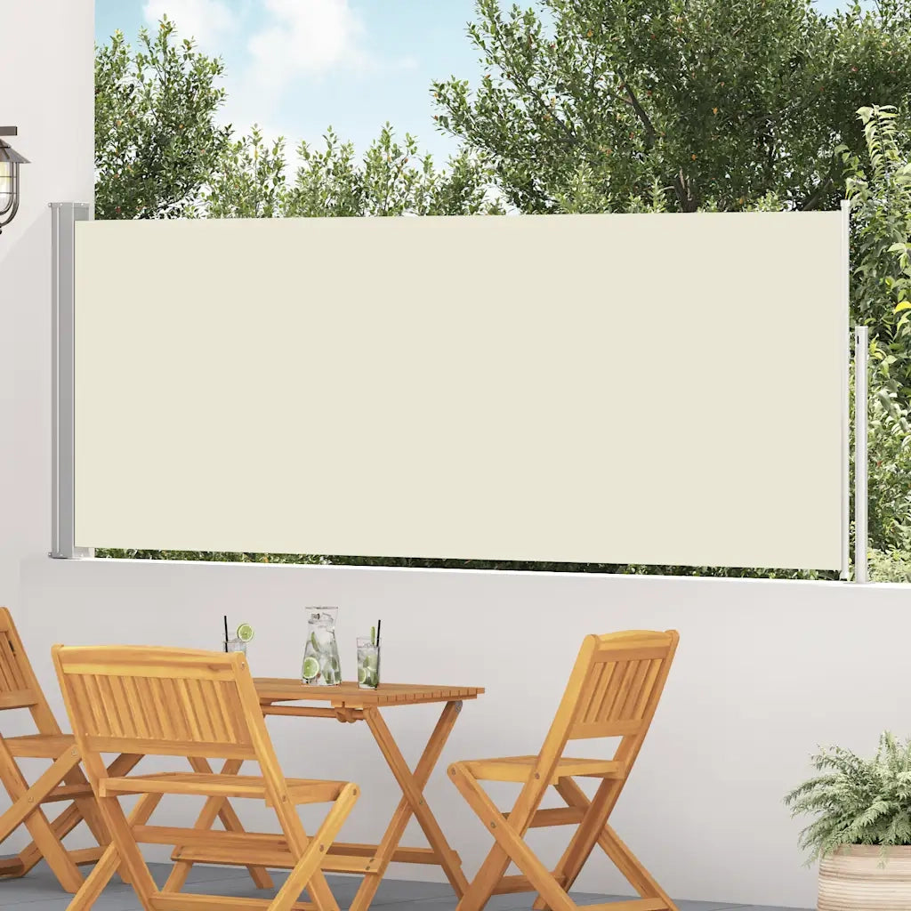 Tenda da Sole | Tenda laterale Retrattile per Patio 120x500 cm Crema