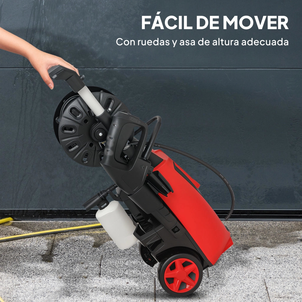 Pulitrice ad Alta Pressione 1800W con Accessori ¨C Minimal ¨C 30x27,5x76 cm Rosso Nero