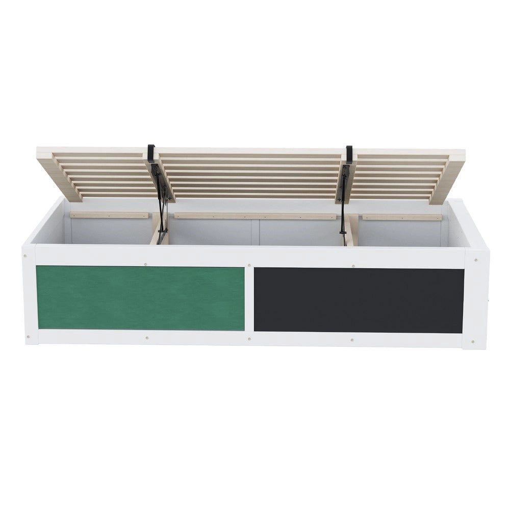 Letto Singolo con Scrivania e Contenitore ¨C Xylo ¨C Bianco, 90x200