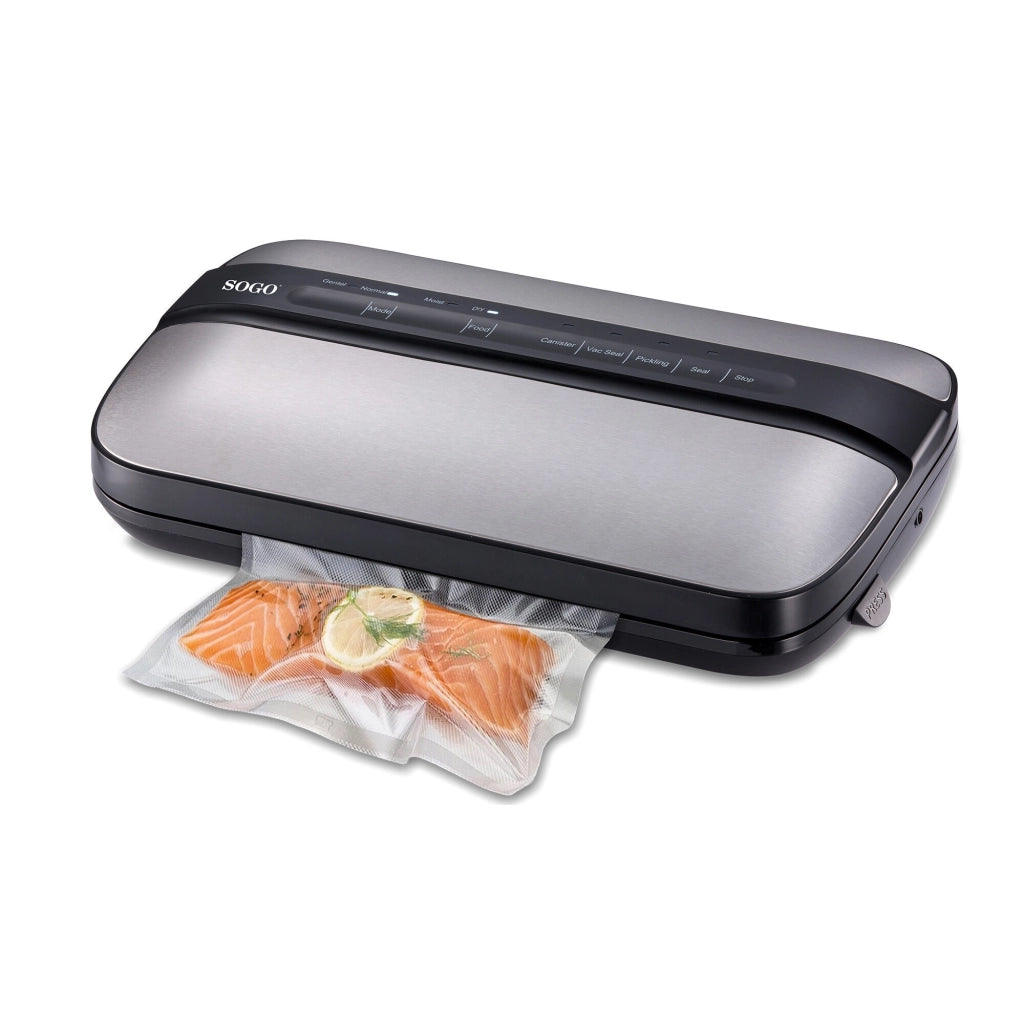 SOGO macchina sottovuoto alimentare compatta 110W con funzione umido secco sigillatura 30cm inclusi sacchetti e tubo conservazione cibo