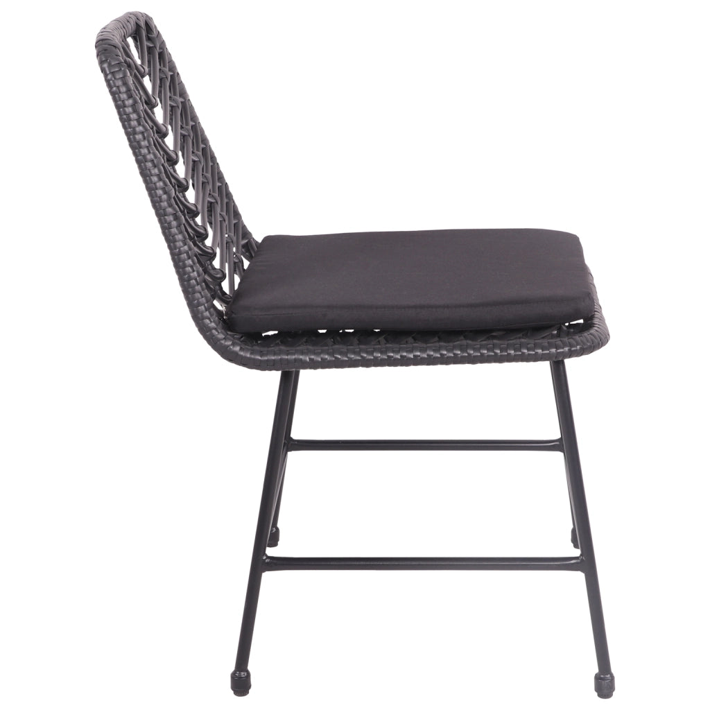 Set di 2 sedie in rattan sintetico nero con cuscini OKA
