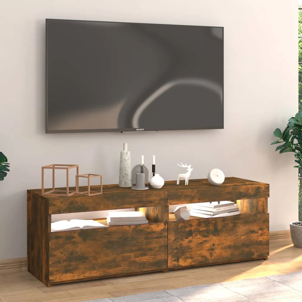 Mobile Porta TV con Luci LED Rovere Fumo 120x35x40 cm cod mxl 5918
