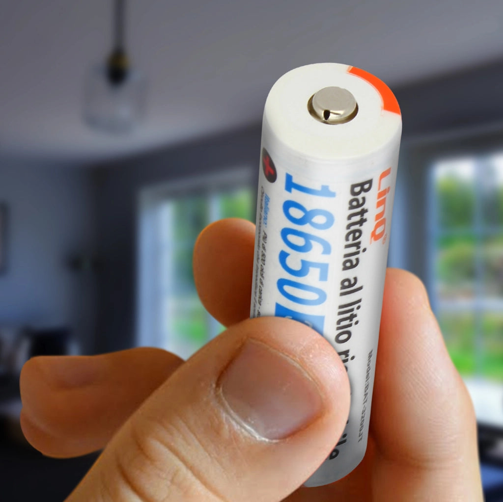 2 Batterie 18650 a Litio 3200mAh 3.7V Ricaricabili Standard 3200JT Arancione LinQ