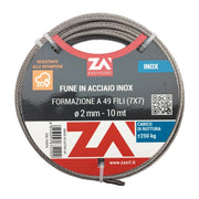 FUNE ACCIAIO INOX 49F D 2 MM 10 M- 1,0 pz