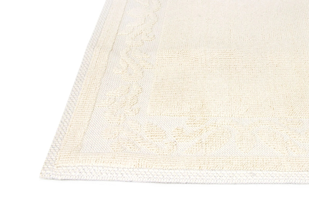 Tappeto Casa Bagno/Cucina Cotone Tinta Unita Disegno Annette Colore Panna - 50x80 - Panna