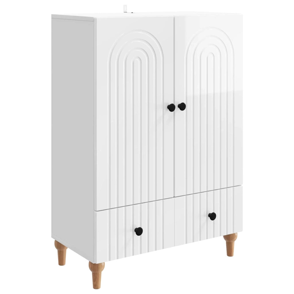 Credenza Bianco Lucido 66 x 34,5 x 95 cm Legno ingegnerizzato 894209