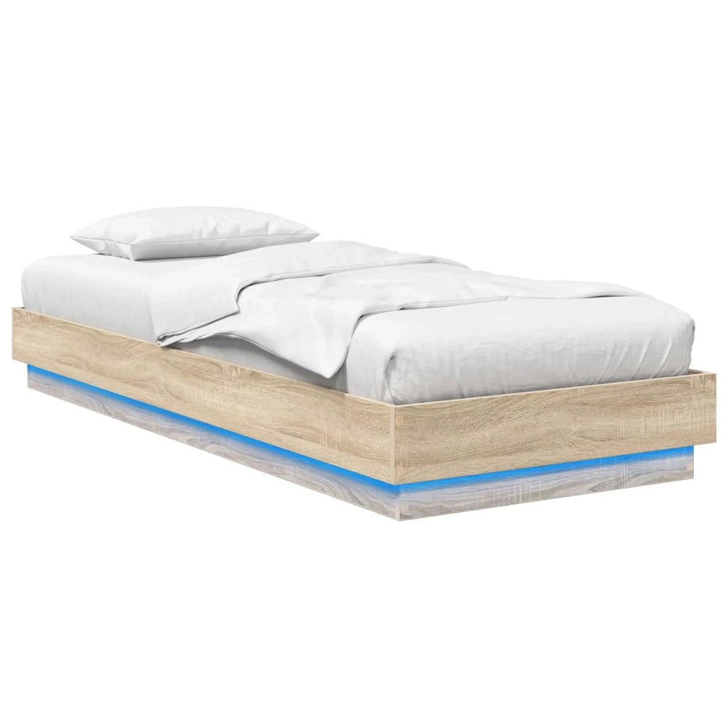 Letto con LED Rovere Sonoma 80 x 200 cm Legno ingegnerizzato 8009004