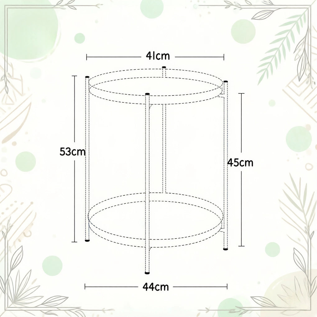 Tavolino laterale rotondo in metallo grigio chiaro Ø 44 cm